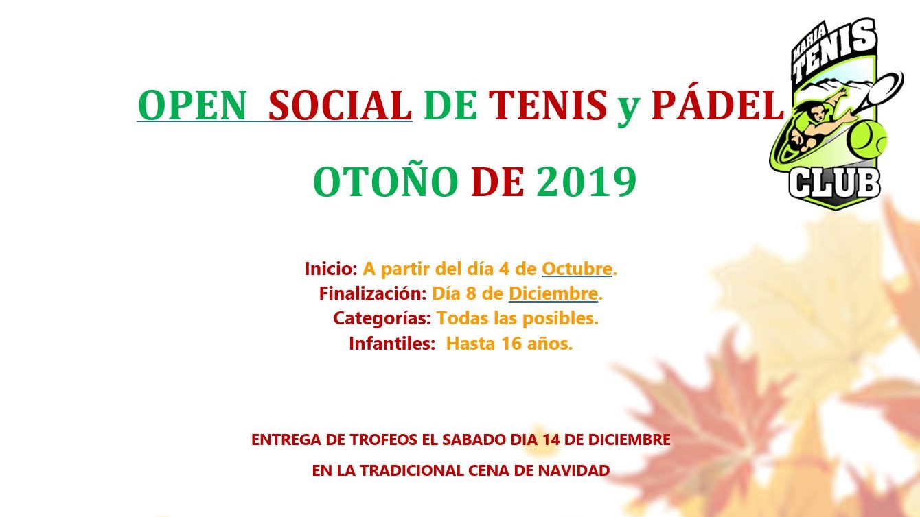 Torneo Social MTC Otoño Tenis y Padel